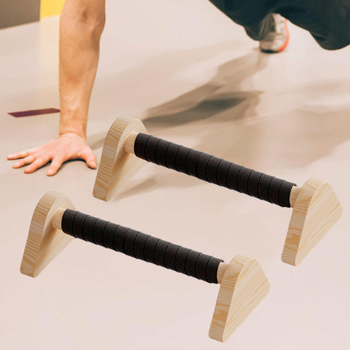 2pcs Push Up Bar Parallettes Barra De Madera Sin