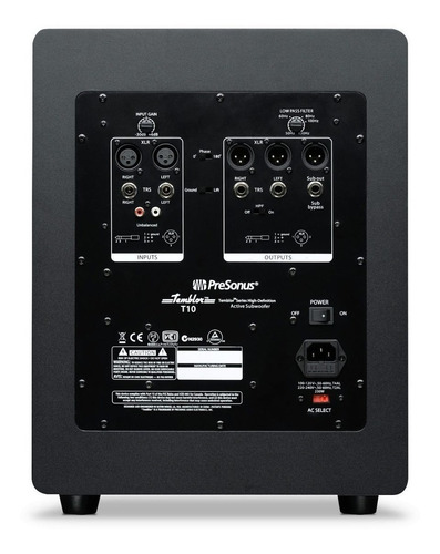 Imagen 2 de 2 de Subwoofer Activo Para Estudio Temblor T10 Presonus Cabina