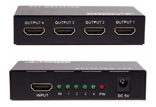 Multiplicador Hdmi Splitter 1 Entrada 4 Salidas 4k 1080p 3d