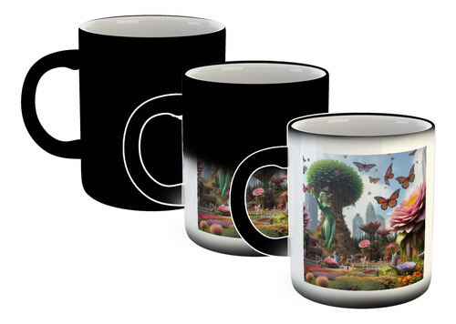 Taza Magica Jardin De Gigantes Flor Mariposa Hada M3