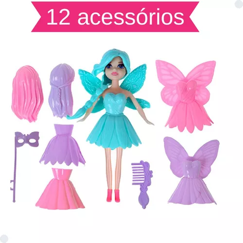 Boneca Troca Roupas E Penteados / Cabelo com acessórios em