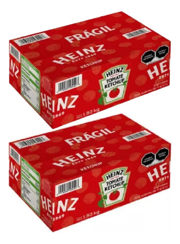 Salsa Catsup Heinz 200 Sobres De 9 G - 2 Cajas