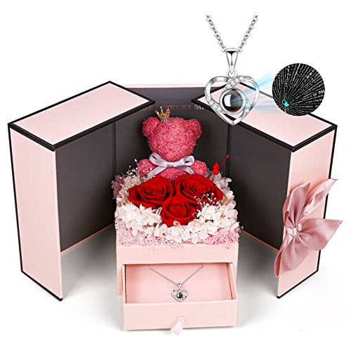 Preserved Rose Gifts Set Includes I Love You Necklace 1...