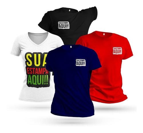 Kit 5 Camisetas Personalizadas Frente/costa Com Sua Estampa 