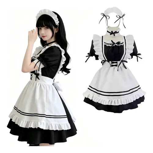 Disfraz Cosplay Anime Traje Maid Lolita Disfraz Mujer 5pz
