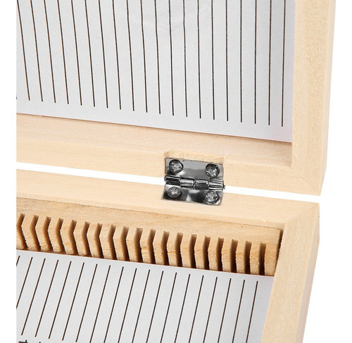 Caja Madera Cerradura Almacenamiento Portaobjetos Microscopi