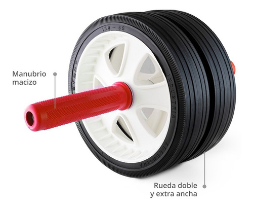 Imagen 5 de 9 de Rueda Abdominal Doble Desarmable + Colchoneta Sol Fitness