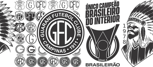 Guarani Time Bugre Campinas Copo Térmico Gravado Art Em 360° Preto Guarani Em Preto