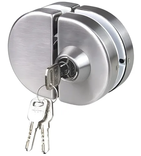 Cerradura Para Puerta De Vidrio Blindex Montante Inomax IM8006 Acero Inoxidable no Requiere Perforación 3 Llaves