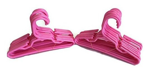 Set De Muñecas De 24 Perchas De Plastico Rosa Adapta A 18 P