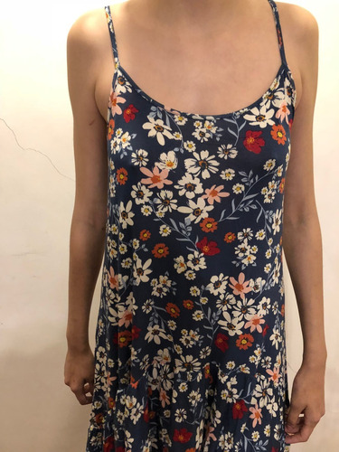 Vestido Muaa Claribelazul Florado Talle M Nuevo!