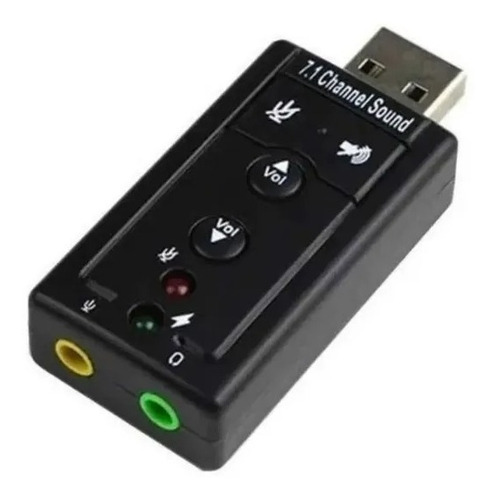 Imagen 2 de 3 de Placa De Sonido Usb 7.1 C/ Control Volumen Y Leds 2.0usb
