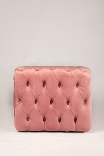 Puff Rosa Dior Capitone Cubo Uso De Sillon - Mesa Ratona 