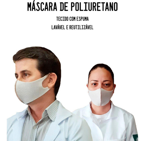 Kit 10 Mascaras De Proteção Poliuretano M 11x5x18,5 Branca