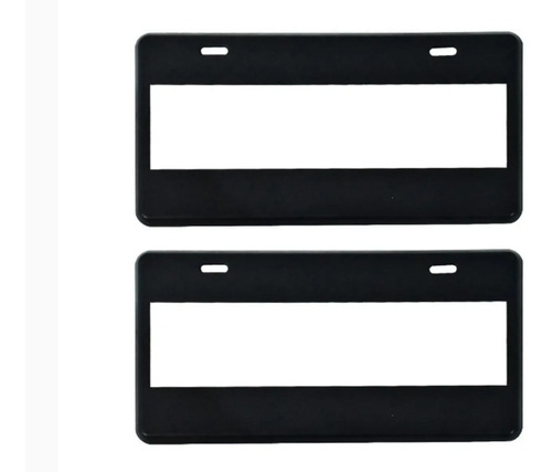 Juego De Porta Placas Negro Piano Universal