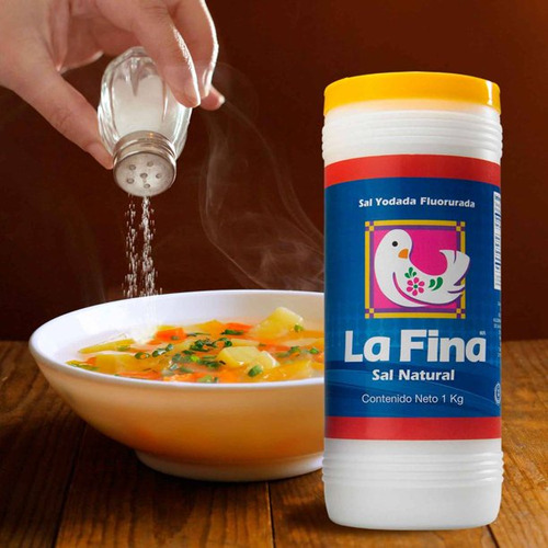 Pack 4 Sal La Fina Yodada Fluorurada Bote 250g C/u