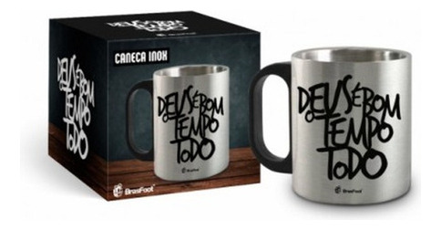 Caneca Metal Inox 300ml (deus É Bom O Tempo Todo) 11036