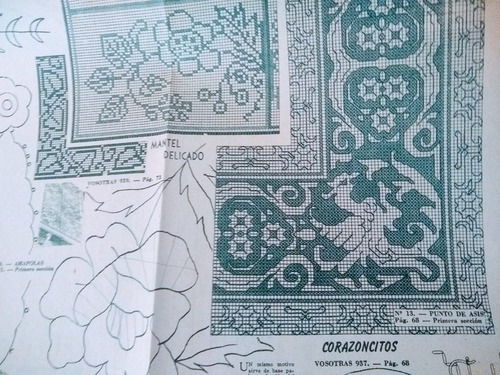 Hoja De Labores C/u Variedad Dibujos Punto Cruz Bordado 1954 (Usado)