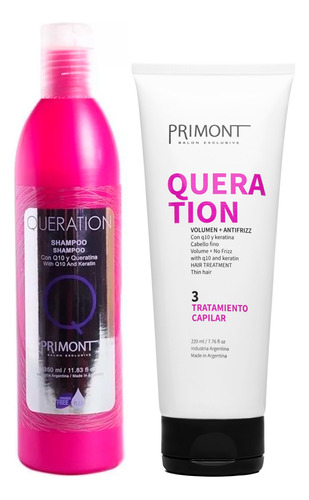 Primont Queration Kit Shampoo 350ml + Máscara 220gr Pelo 6c