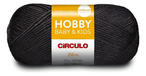 Lã Hobby Baby & Kids - Outono E Inverno - Circulo Cor 940-Preto