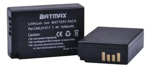 2 baterías Batmax LP-E17 Canon T6s T6i T7i Sl2 Sl3 M3 M5 M6