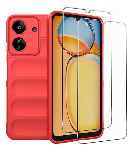 Funda Case Rudo Uso Silicona For Redmi 13c / Poco C65+2 Mica