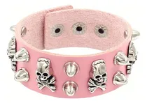 Comprar Pulsera Brazalete Mujer Calaveras Estoperoles Gótico Punk