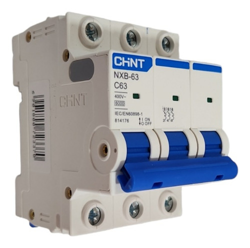 Interruptor Automático Trifásico 3x63a, 6ka Curva C, Chint