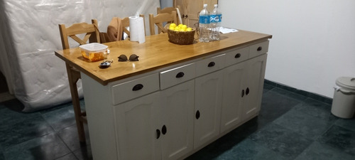 Imagen 10 de 10 de Bargueño Aparador Bajo Alacena Mueble Cocina Madera 5 Puerta
