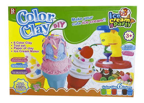 Juego De Masas Color Clay Maquina De Helados Color Multicolor