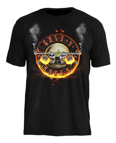 Camiseta Guns N' Roses  Bullet Fire Oficial Stamp Rockwear