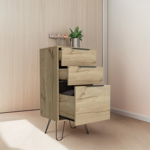 Comoda 3 Cajones Alta Concept D-91 45x35x90 Cm Duna+wengue