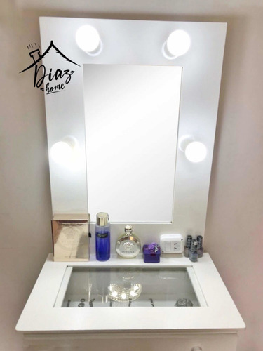 Imagen 6 de 10 de Mueble Para Maquillaje Espejo Hollywood Luces Led Escritorio