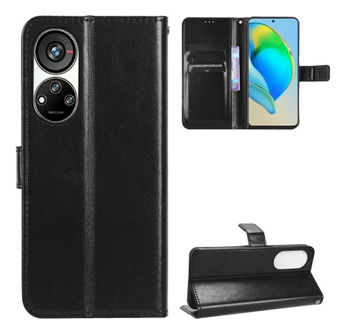 Funda Para Zte Blade V40s Negro Piel
