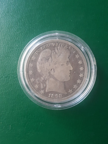 Eeuu 1898 Medio Dolar Plata Barber (Usado)