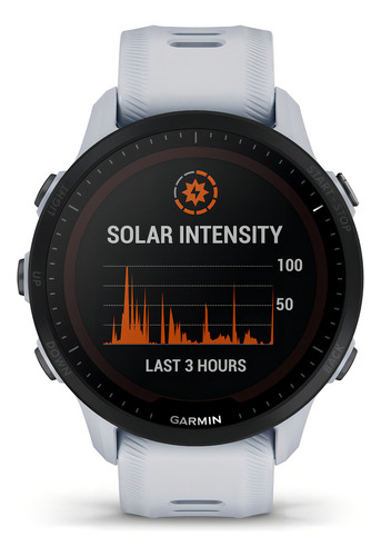 Relógio Garmin Forerunner 955, versão solar, moldura Smartwatch Touch, cor branca