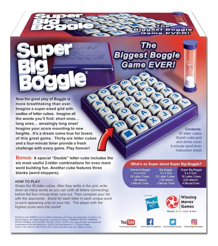 Juego De Mesa Súper Big Boggle Hasbro Inglés
