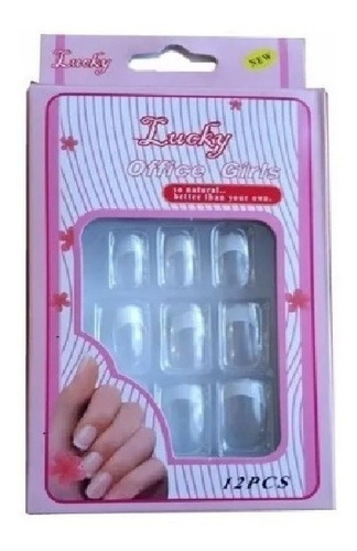 Pack 12 Cajitas Uñas Postizas Francesitas Sin Pegamento