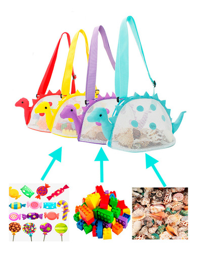 Soku Bolso Playa Niños Organizador Juguetes Viaje Dinosaurio Color Violeta
