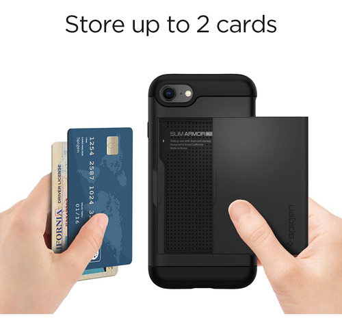 Funda De Teléfono Spigen Slim Armor Cs Para iPhone SE 2022 Negra