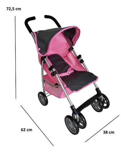 Imagen 2 de 3 de Coche Muñeca Metalico, Grande, Plegable, Para Muñeca Reborn