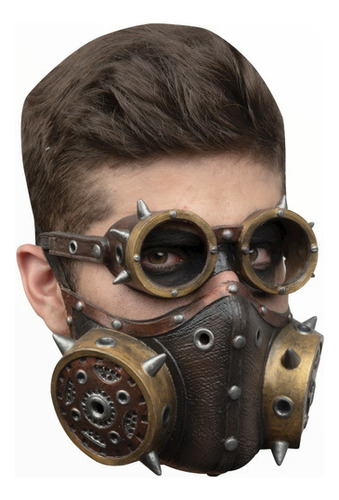 Máscara Steampunk Muzzle And Glasses 26840 Halloween Color Marrón oscuro