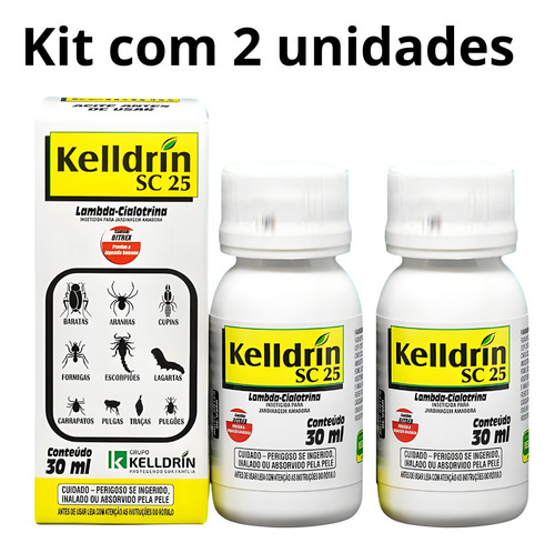Kelldrin Sc 25 Mata Barata Aranha Escorpião PuLGão Kit 2un