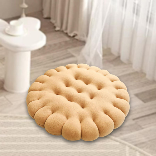 Almofada Em Forma De Biscoito Almofada Para Redondo Bege