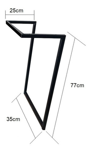 Pé Base Metal Aço Tubolar Aparador Quadrado Retangular