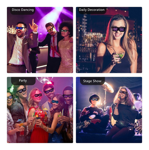 . Lazhu Led Gafas Personalizables Bt Colorful Light Glow