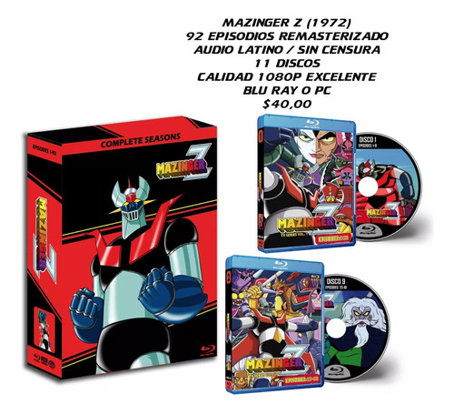 Mazinger Z 1972 Hd Latino Serie Animada Completa