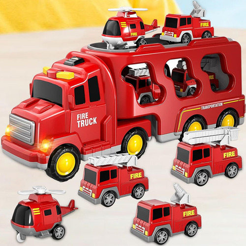 Juguete De Coche De Camión De Bomberos Con Luces Y Sonidos,
