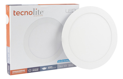 Lampara Empotrado En Techo Blanco 18w Luz Blanca Neutra 18yd