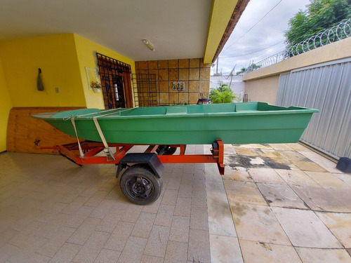Barco De Pesca Com Motor 15hp E Carroça Emplacada